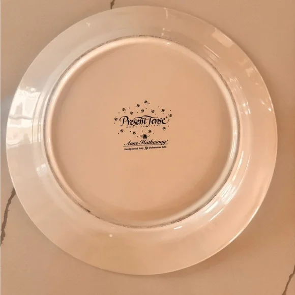 Large Serving Plate by Present Tense, Anne Hathaway 13.5” Ceramic Painted Plate - Picture 2 of 3